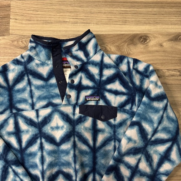 Patagonia Synchilla Snap T Fleece Shibori White Diamond Dancer Pullover Size L - Picture 2 of 10